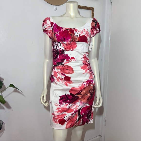 New Suzi Chin for Maggy Boutique Floral water color Dress Size 6 Petite New BB - Picture 5 of 12
